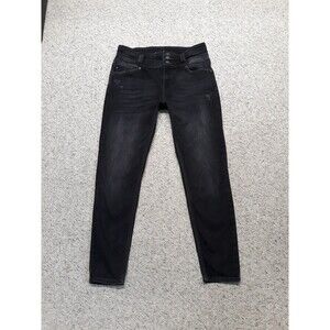 13/30 KanCan High-Rise Paper Bag Waist Skinny Lightly Distressed Black